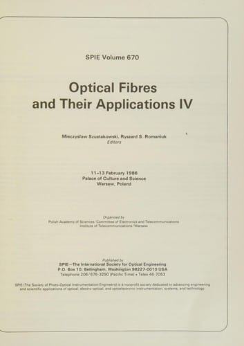 Optical fibres and their applications IV