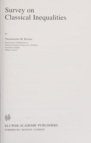 Survey on classical inequalities