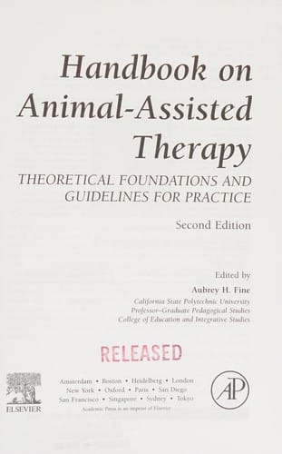 Handbook on animal-assisted therapy