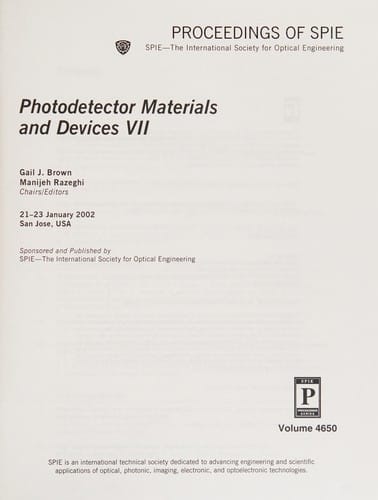 Photodetector materials and devices VII