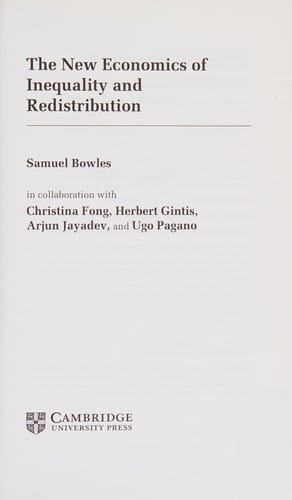 The new economics of inequality and redistribution