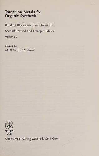 Transition metals for organic synthesis