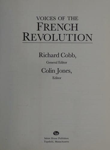 Voices of the French Revolution
