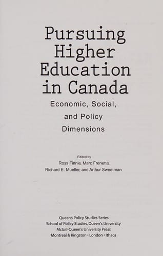 Pursuing higher education in Canada