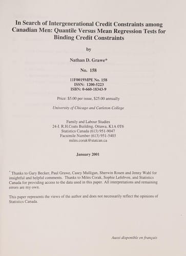 In search of intergenerational credit constraints among men