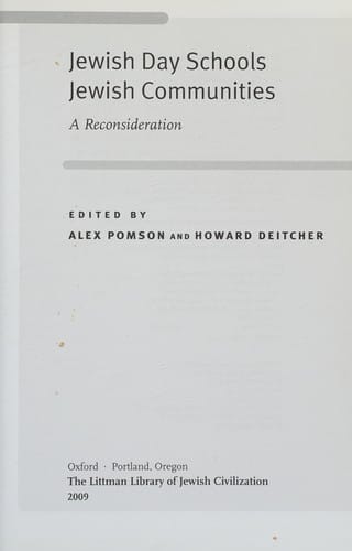 Jewish day schools, Jewish communities