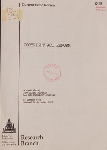 Copyright act reform