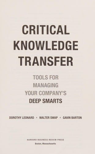 Critical knowledge transfer