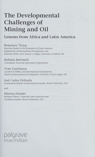 The developmental challenges of mining and oil