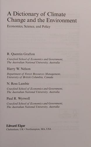 A dictionary of climate change and the environment