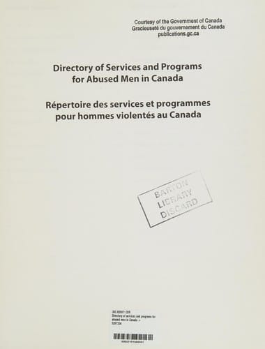 Directory of services and programs for abused men in Canada =