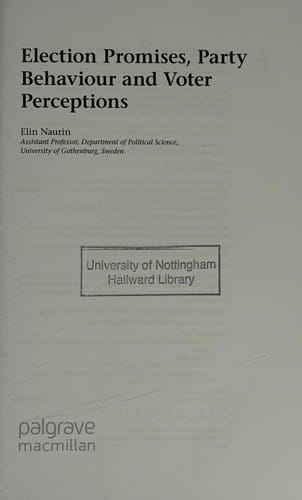 Election promises, party behaviour and voter perceptions