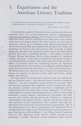 The Expatriate Tradition in American Literature (British Association for American Studies (BAAS) Pamphlets)
