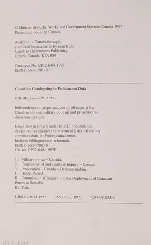 Independence in the prosecution of offences in the Canadian forces