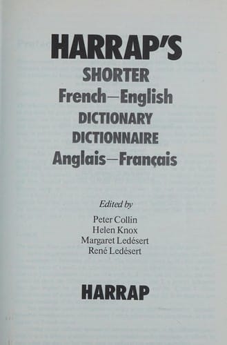 Harrap's shorter dictionnaire Anglais-Français, French-English dictionary