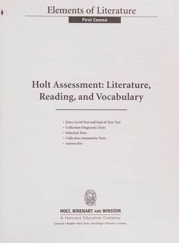 Holt Assessment -- First Course