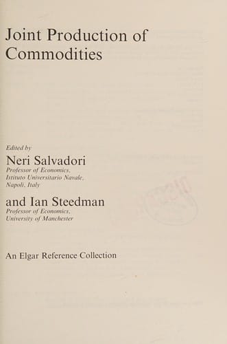 Joint production of commodities