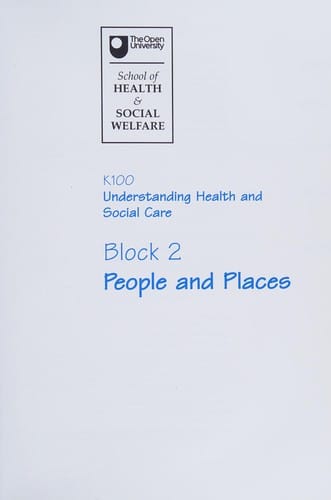 K100 Understanding health and social care