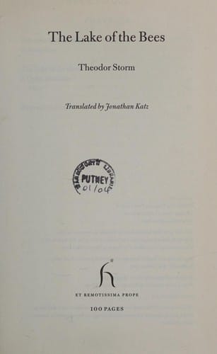 LAKE OF THE BEES; TRANS. BY JOHNATHAN KATZ
