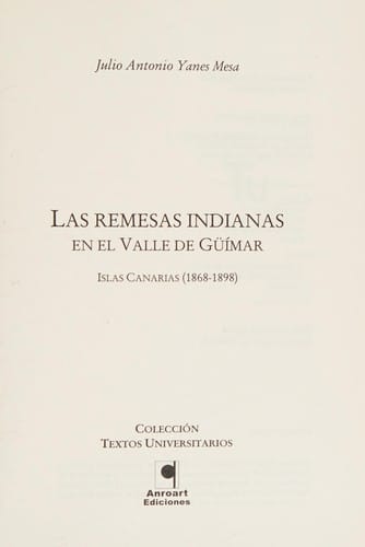 Las remesas indianas en el Valle de Güímar