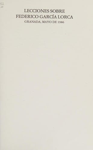 Lecciones sobre Federico García Lorca