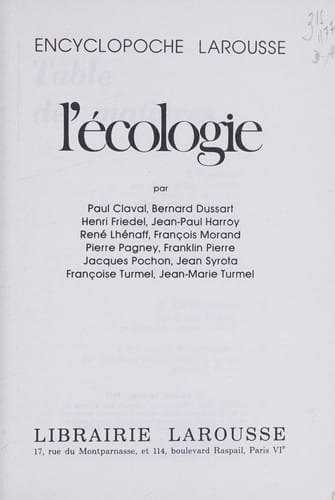 L'Écologie