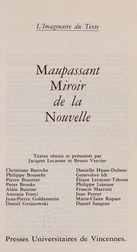 Maupassant miroir de la nouvelle