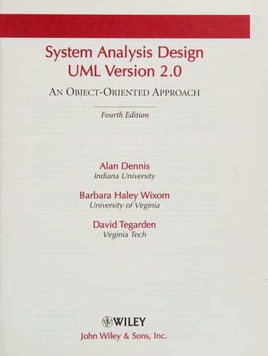 Systems analysis design, UML version 2.0
