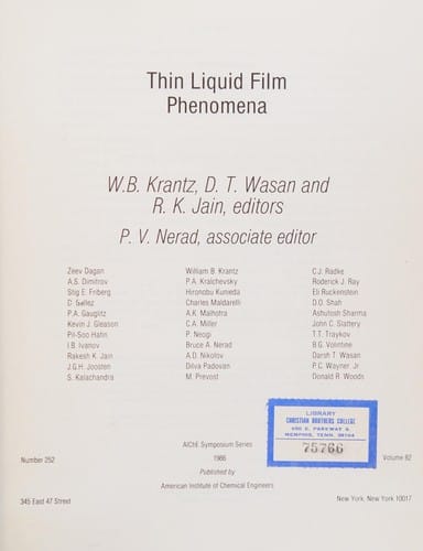 Thin liquid film phenomena