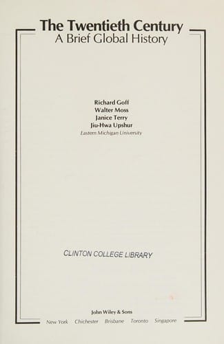 The Twentieth century, a brief global history