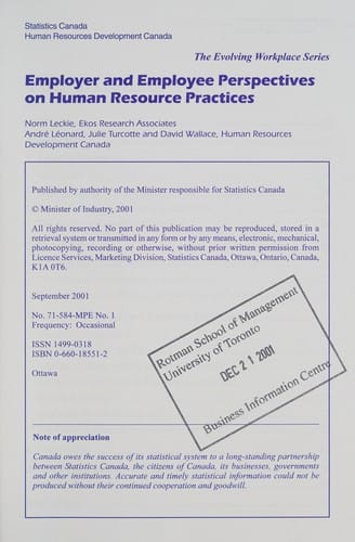 Employer and employee perspectives on human resource practices