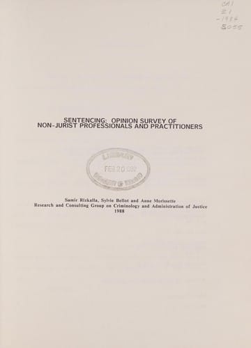 Sentencing, opinion survey of non-jurist professionals and practitioners