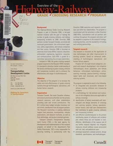 Overview of the highway-railway grade crossing research program