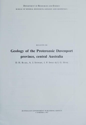 Geology of the Proterozoic Davenport province, central Australia