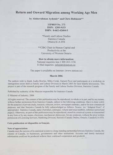 Return and onward migration among working age men