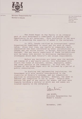 Green paper on pay equity