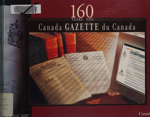 160 years, Canada gazette =