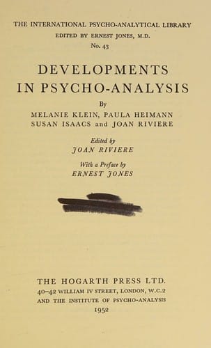 Developments in psycho-analysis