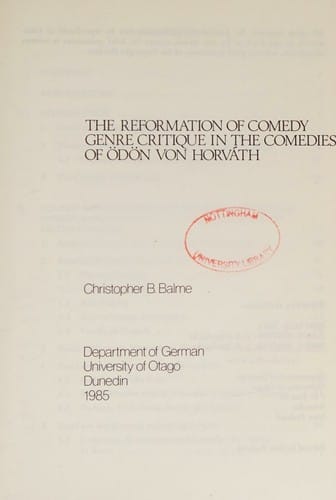 The reformation of comedy