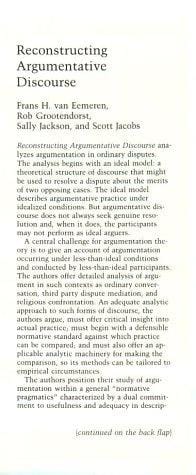 Reconstructing argumentative discourse