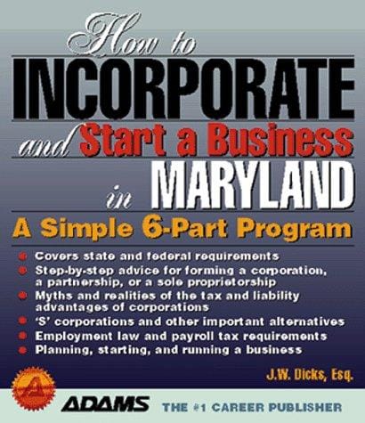 How to incorporate and start a business in Maryland