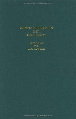 Wirtschaftsfragen der Gegenwart