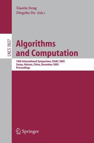 Algorithms and Computation (vol. # 3827)