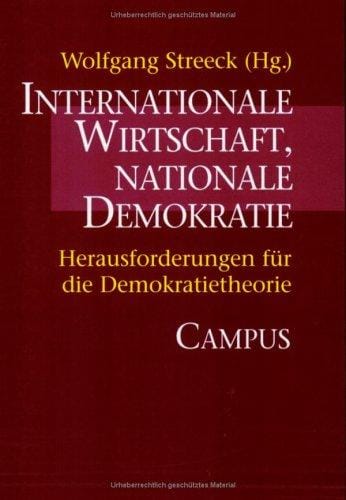 Internationale Wirtschaft, nationale Demokratie