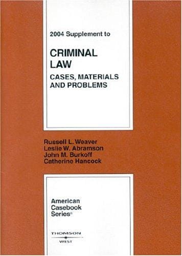 2004 Supplement to Criminal Law