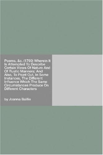 Poems, &c. (1790) Wherein It Is Attempted To Describe Certain Views Of Nature And Of Rustic Manners; And Also, To Point Out, In Some Instances, The Different ... Produce On Different Characters