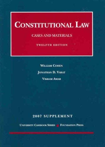 Constitutional Law, Cases and Materials 2006