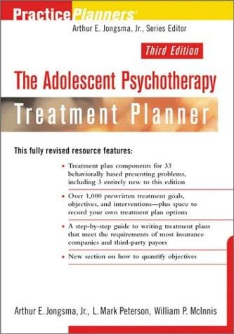 The adolescent psychotherapy treatment planner