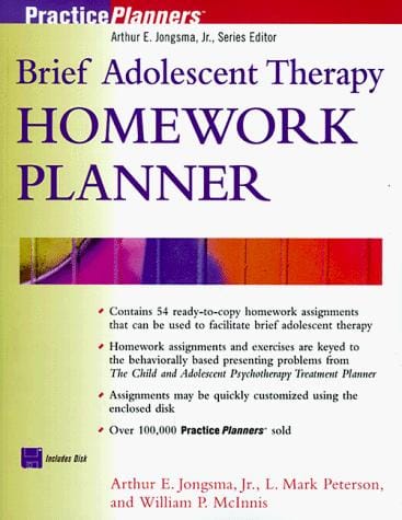 Brief adolescent therapy homework planner
