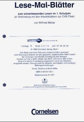 CVK- Fibel. Lese- Mal- Blätter. Nach den neuen Rechtschreibregeln